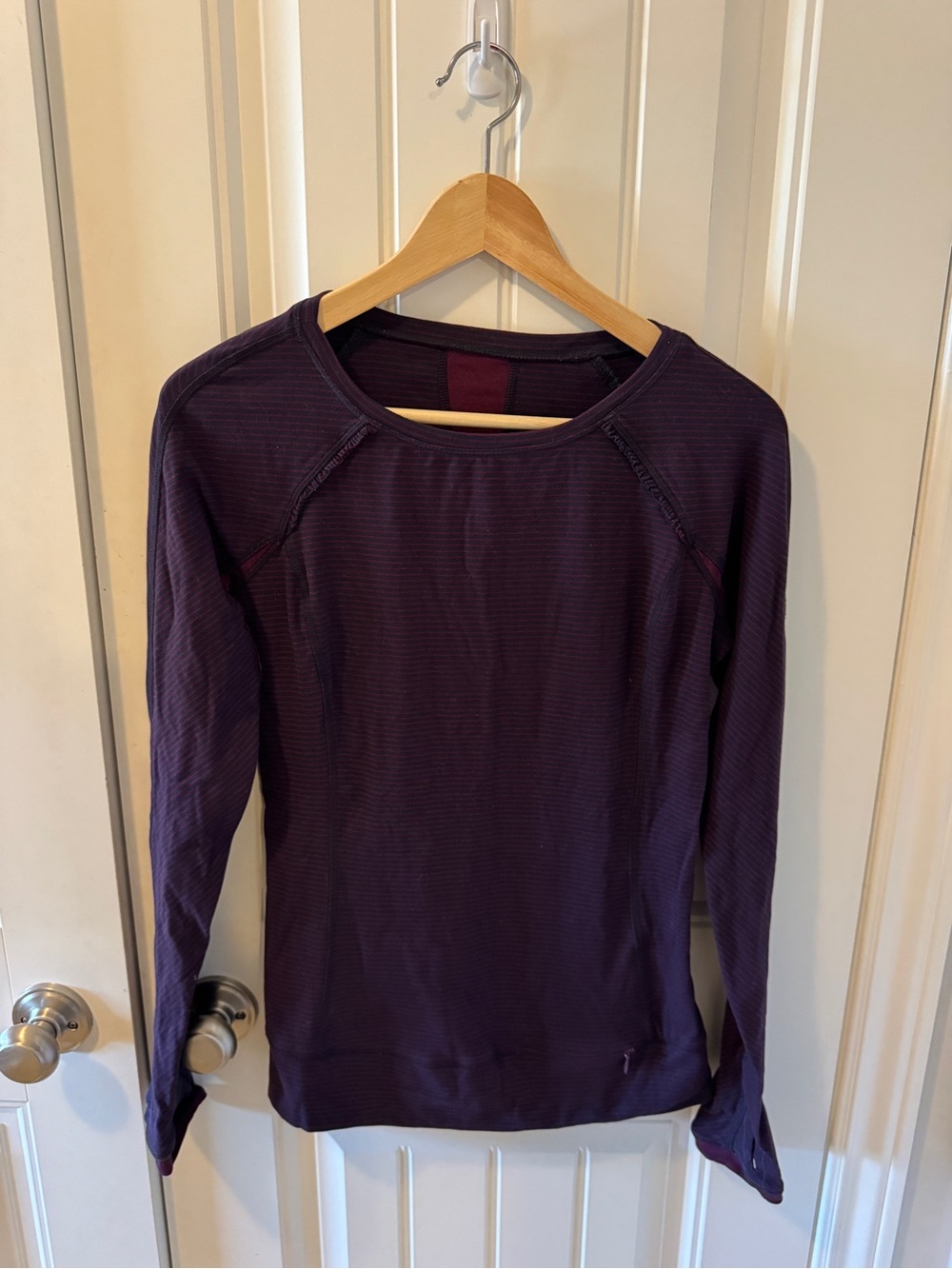 lululemon athletica Plum/Navy Striped Long Sleeve Top